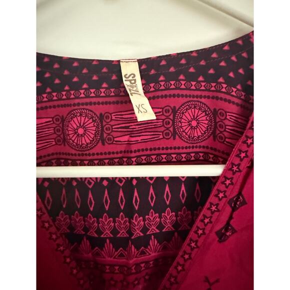 Spell & The Gypsy Phoenix Play Dress – Magenta – Boho Long Sleeve Mini – XS - Picture 8 of 8